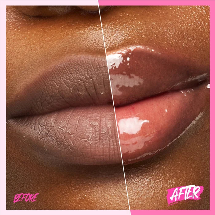 Before and after using Lipelle Lip Gloss
