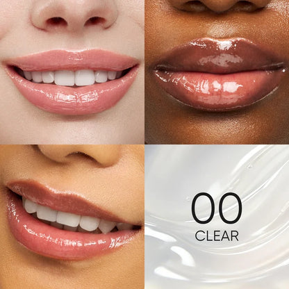 Lipelle Lip Gloss - Clear shade shown on multiple skin tones